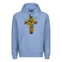 Colony Blue sunflower cross Premium Hoodie - texasbilliewilder