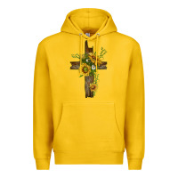 Lemon sunflower cross Premium Hoodie - texasbilliewilder