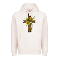 Pale Pink sunflower cross Premium Hoodie - texasbilliewilder