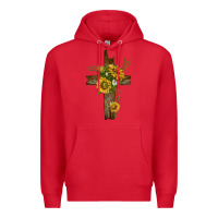 Red sunflower cross Premium Hoodie - texasbilliewilder