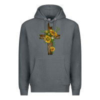 Rock sunflower cross Premium Hoodie - texasbilliewilder