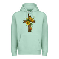 Seafoam sunflower cross Premium Hoodie - texasbilliewilder