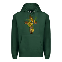 Sports Green sunflower cross Premium Hoodie - texasbilliewilder