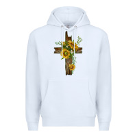 White sunflower cross Premium Hoodie - texasbilliewilder
