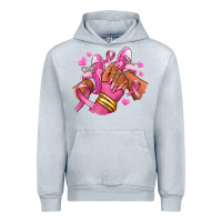 Heather Grey Breast Cancer afro girl sneakers Urban Hoodie - RanaPortraitStore