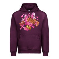 Mauve Wine Breast Cancer afro girl sneakers Urban Hoodie - RanaPortraitStore