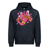 Navy Breast Cancer afro girl sneakers Urban Hoodie - RanaPortraitStore