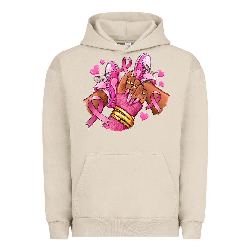 Breast Cancer Afro Girl Sneakers Urban Hoodie by RanaPortraitStore | Teevron