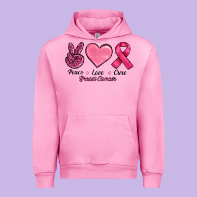 Urban Hoodie Peace Love Cure Cancer