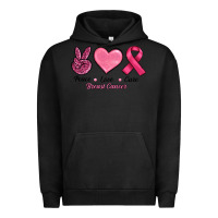 Pigment Black Peace Love Cure Cancer Urban Hoodie - RanaPortraitStore
