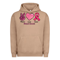 Pigment Burro Peace Love Cure Cancer Urban Hoodie - RanaPortraitStore