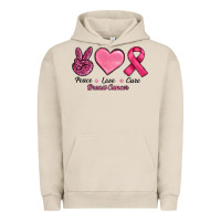 Pigment French Oak Peace Love Cure Cancer Urban Hoodie - RanaPortraitStore