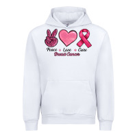 White Peace Love Cure Cancer Urban Hoodie - RanaPortraitStore