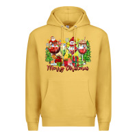 Antique Gold merry christmas wine glasses Premium Hoodie - Zillion Design Studio