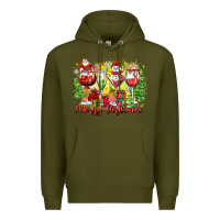 Army Green merry christmas wine glasses Premium Hoodie - Zillion Design Studio