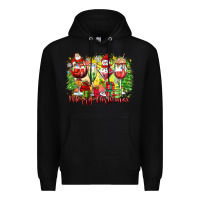 Black merry christmas wine glasses Premium Hoodie - Zillion Design Studio