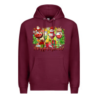 Burgundy merry christmas wine glasses Premium Hoodie - Zillion Design Studio