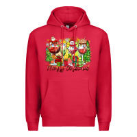 Cardinal merry christmas wine glasses Premium Hoodie - Zillion Design Studio
