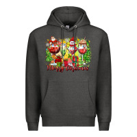 Charcoal Heather merry christmas wine glasses Premium Hoodie - Zillion Design Studio