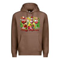 Chestnut merry christmas wine glasses Premium Hoodie - Zillion Design Studio