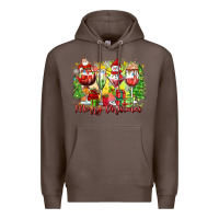 Coffee merry christmas wine glasses Premium Hoodie - Zillion Design Studio