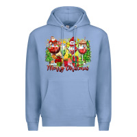 Colony Blue merry christmas wine glasses Premium Hoodie - Zillion Design Studio
