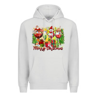 Dove Grey merry christmas wine glasses Premium Hoodie - Zillion Design Studio