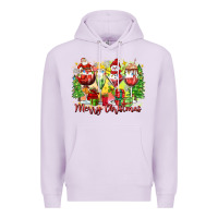 Lilac merry christmas wine glasses Premium Hoodie - Zillion Design Studio