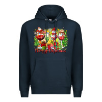 Navy merry christmas wine glasses Premium Hoodie - Zillion Design Studio