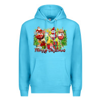 Ocean Blue merry christmas wine glasses Premium Hoodie - Zillion Design Studio