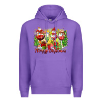 Purple merry christmas wine glasses Premium Hoodie - Zillion Design Studio