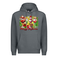 Rock merry christmas wine glasses Premium Hoodie - Zillion Design Studio