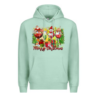 Seafoam merry christmas wine glasses Premium Hoodie - Zillion Design Studio