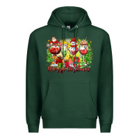 Sports Green merry christmas wine glasses Premium Hoodie - Zillion Design Studio