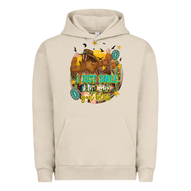 I Just Smile And Say God Bless Urban Hoodie by texasbilliewilder | Teevron