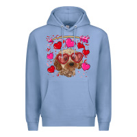 Colony Blue Valentine's day cockapoo Premium Hoodie - RanaPortraitStore
