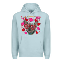 Blue Mist Valentine's day french bulldog puppy Premium Hoodie - RanaPortraitStore