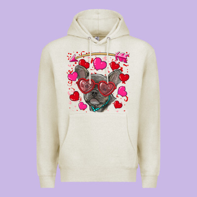 Premium Hoodie Valentine's day french bulldog puppy