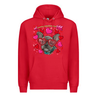Red Valentine's day french bulldog puppy Premium Hoodie - RanaPortraitStore
