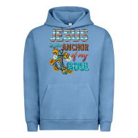 Pigment Pebble Blue jesus is the anchor of my soul Urban Hoodie - texasbilliewilder
