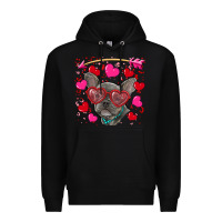 Black Valentine's day french bulldog puppy Premium Hoodie - RanaPortraitStore