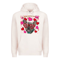 Pale Pink Valentine's day french bulldog puppy Premium Hoodie - RanaPortraitStore