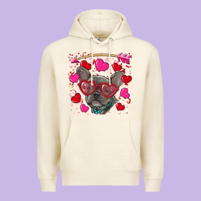 Premium Hoodie Valentine's day french bulldog puppy