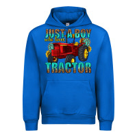 Cobalt just a boy who loves tractor Urban Hoodie - texasbilliewilder