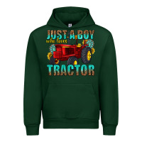 Forest Green just a boy who loves tractor Urban Hoodie - texasbilliewilder