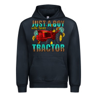 Navy just a boy who loves tractor Urban Hoodie - texasbilliewilder