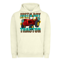Pigment Pistachio just a boy who loves tractor Urban Hoodie - texasbilliewilder
