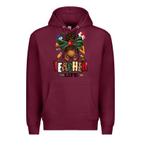 Burgundy teacher life afro messy bun Premium Hoodie - texasbilliewilder