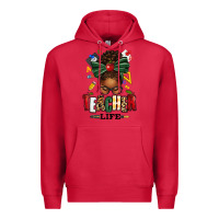 Cardinal teacher life afro messy bun Premium Hoodie - texasbilliewilder