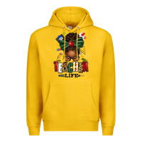 Lemon teacher life afro messy bun Premium Hoodie - texasbilliewilder